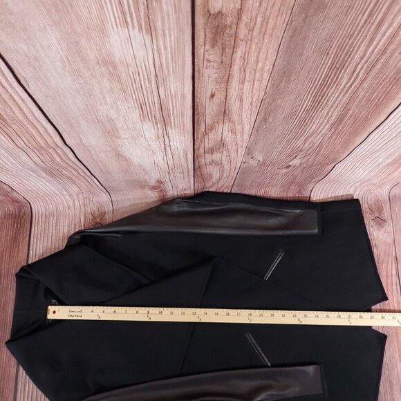 Spanx Womens Small Drape Front Jacket Very Black Convertible Faux Leather 50176R - Picture 14 of 14